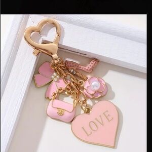 Charming Pink Love Keychain